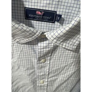 Vineyard Vines Men's XL Plaid Blue & White Cotton Long Sleeve Button-Down